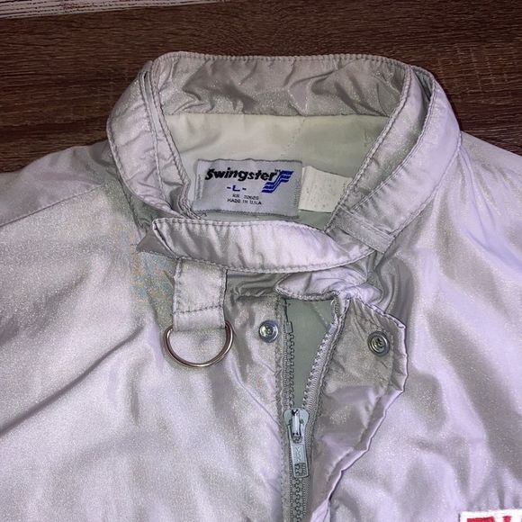 Mens Large Vintage 70’s Gray Swingster Bomber Jacket W/ Korody-Colyer Logo - Picture 4 of 13